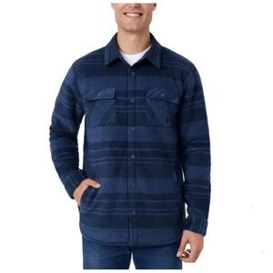 Men's Navy Checkered Shirt Jacket